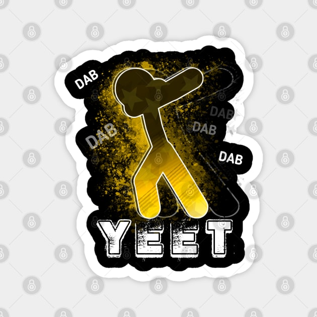 Yeet Dab - Dabbing Trendy Dance Emote Meme - Autumn Fall Kids Teens  - Stickman Yellow Gold Magnet by MaystarUniverse
