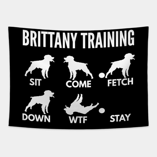 Brittany Training Brittany Spaniel Tricks Tapestry by DoggyStyles