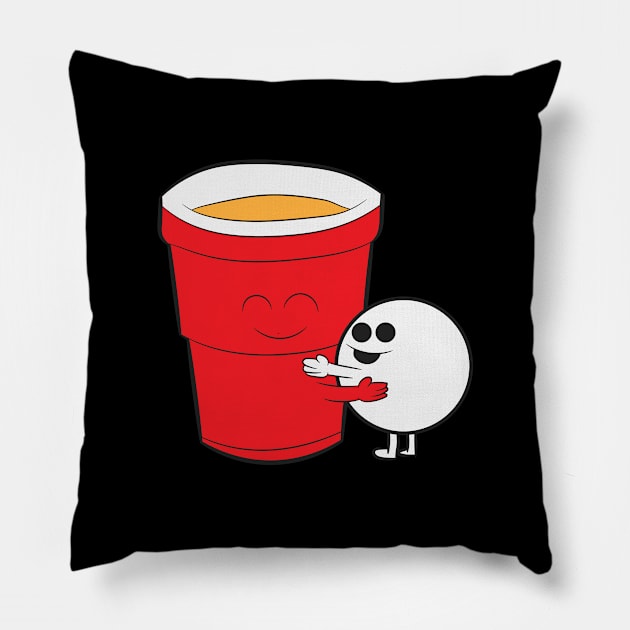 Beer Pong Champion Shirt | Hugging Cup And Ball Gift Pillow by Gawkclothing