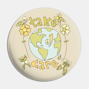 take care spread peace and love all over the earth // art by surfy birdy Pin