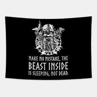 Masculine Alpha Male Viking - The Beast Inside Is Sleeping Tapestry