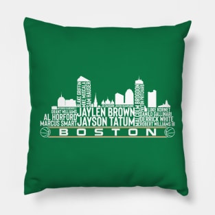 Boston Basketball Team 23 Player Roster, Boston City Skyline Pillow