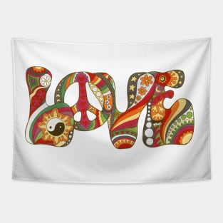 Vintage Psychedelic Love Tapestry