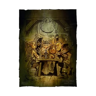 Adventuring Party at the Tavern - colour T-Shirt