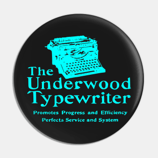 Old Ad Underwood Manual Typewriter Vintage Aqua Pin