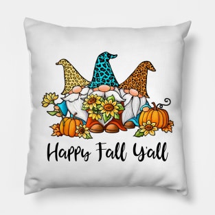 Happy Fall Y'all Gnomes T-shirt Pillow