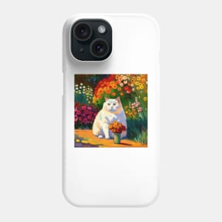 Great White Derp Cat in the garden Phone Case