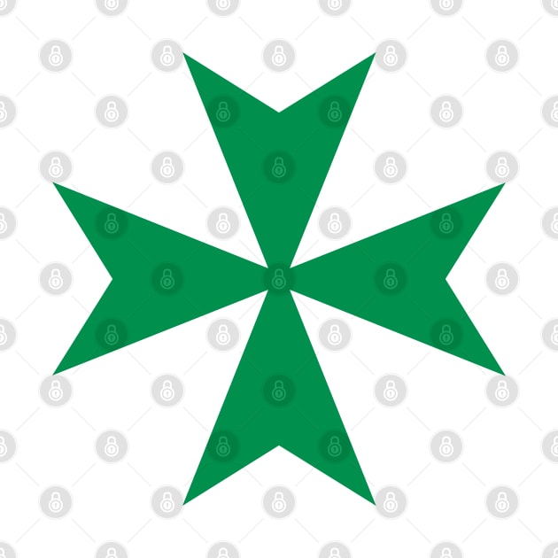 Cross of Saint John / Maltese cross (green) by PabloDeChenez