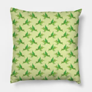 Green Pterodactyl Pattern Pillow