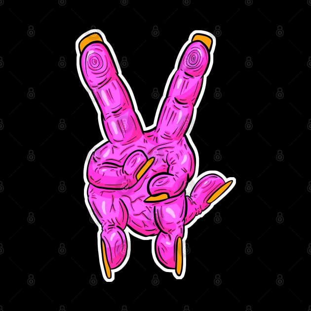 Zombie Fingers Peace Sign Pink by Squeeb Creative