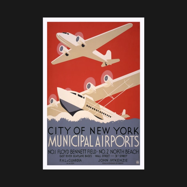 Municipal Airports, 1936. Vintage Poster by historyphoto