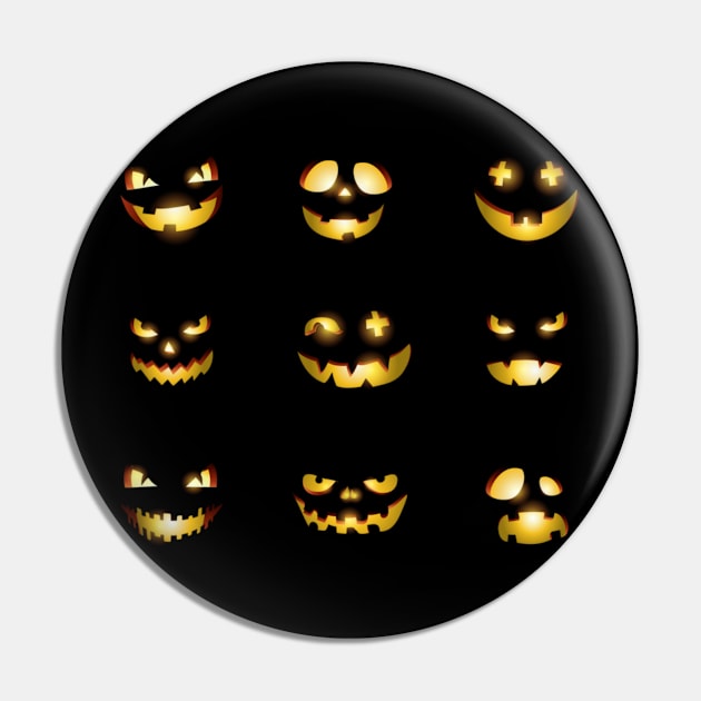 Pumpkin Smiley Pin by Aine Creative Designs