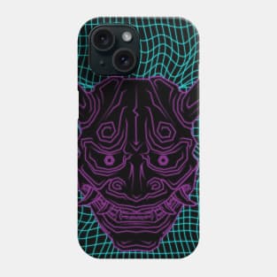 Aesthetic Synthwave Neon Pink Oni Demon Phone Case