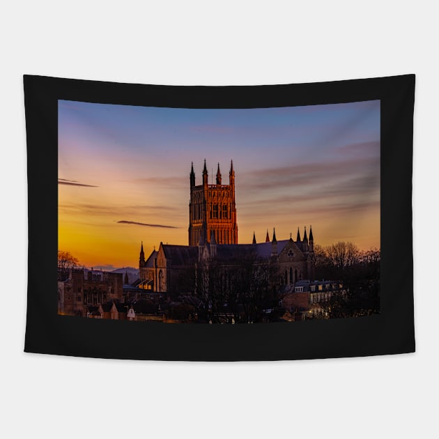 Worcester Sunset Tapestry by adam-bullock