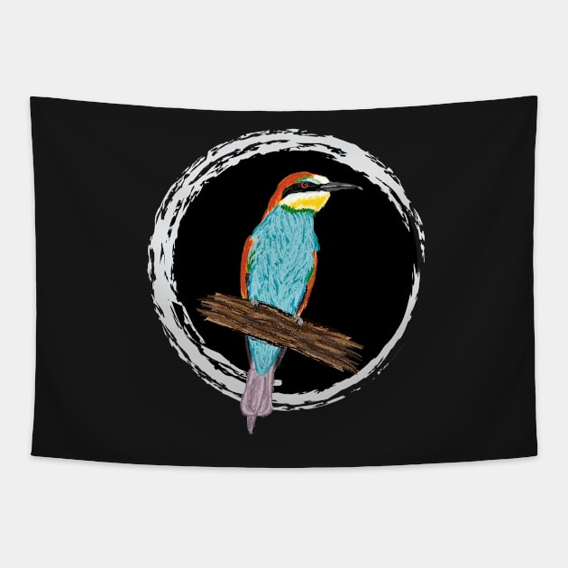 Nice Artwork showing an European Bee-Eater VI Tapestry by JDHegemann