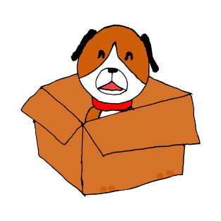 Cute Dog in a Box T-Shirt