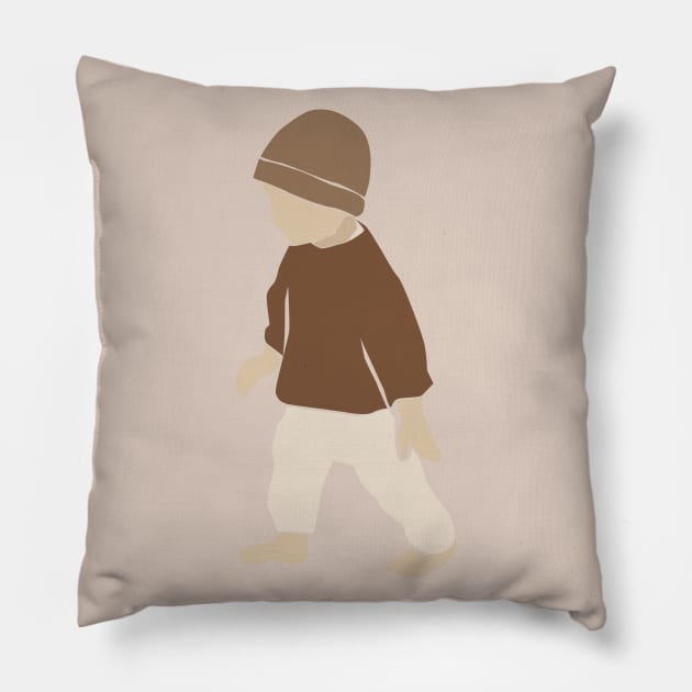 Abstract vector kids and baby little boy Composition Pillow by NJORDUR