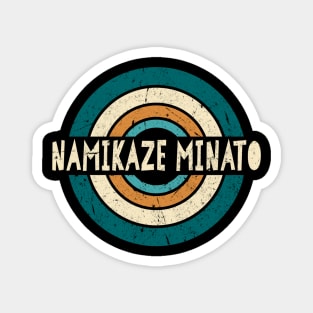 Retro Styles Minato Name Birthday 70s 80s 90s Circle Magnet