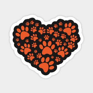 Heart shaped Paws - Special Valentines day gift for pet overs ! Magnet