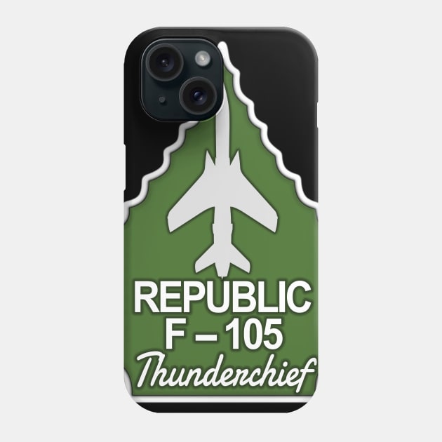 F-105 Thunderchief Arrowhead (Green) Phone Case by John_Matthews_Art