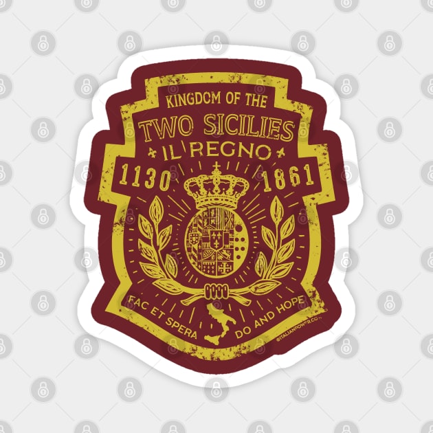 Two Sicilies Retro Shield Magnet by ItalianPowerStore