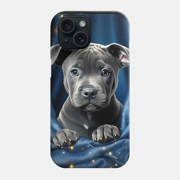 Blue nose Staffy puppy Phone Case by Enchanted Reverie