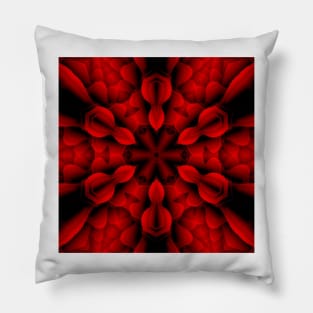 scarlet and red hexagonal floral fantasy design Pillow