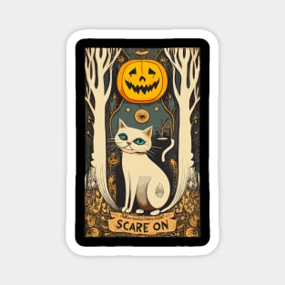 Halloween 'scare on' cat tarot Magnet