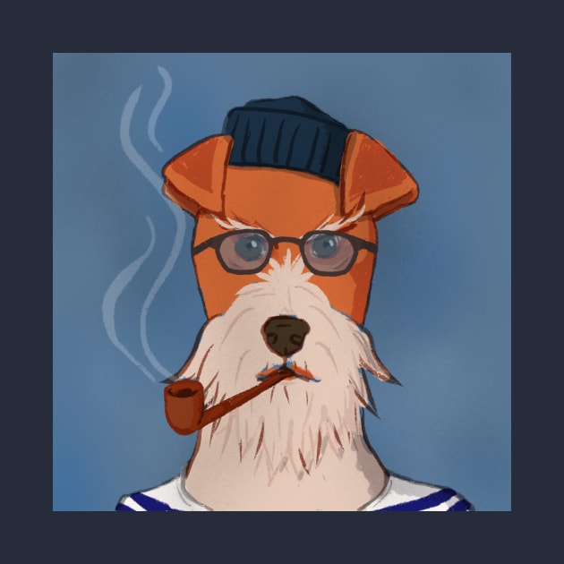 Pipe smoking sailor terrier by CharlotteLorge