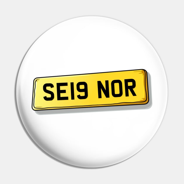 SE19 NOR Upper Norwood Number Plate Pin by We Rowdy