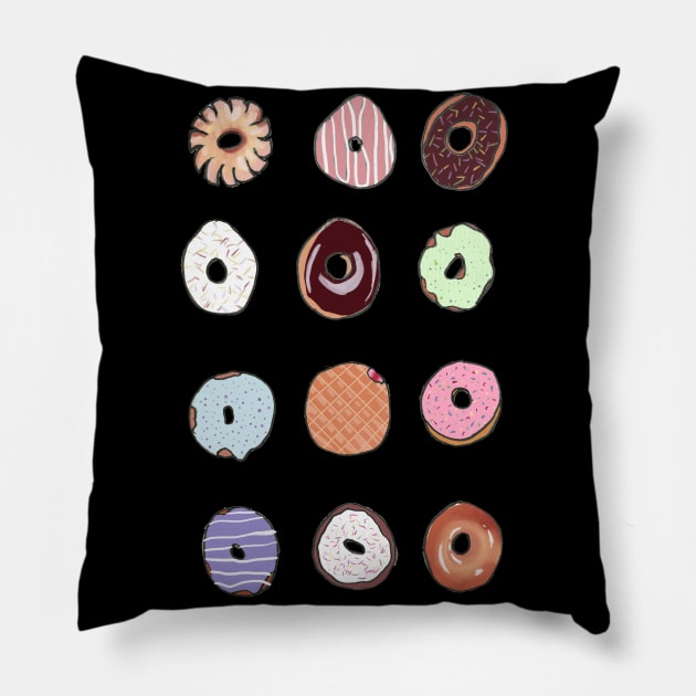 Donut Dozen Pillow by paulusjart