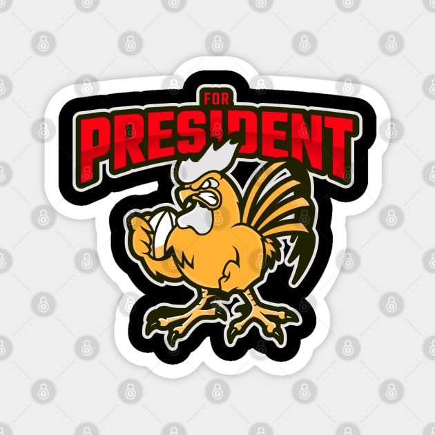 Angry Rooster for President Magnet by Boga