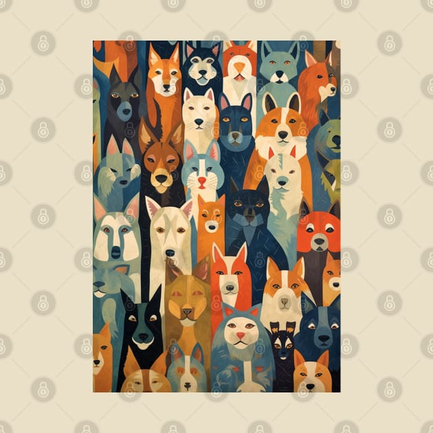 Cats n Dogs Retro Pattern by Retro Travel Design