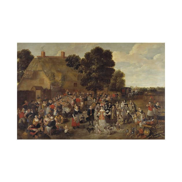 Village Wedding and Open Air Feast by School of Mattheus van Helmont by Classic Art Stall