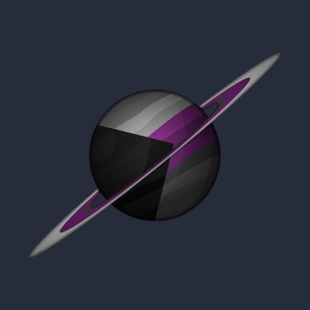 Planet and Rings in Demisexual Pride Flag Colors by LiveLoudGraphics