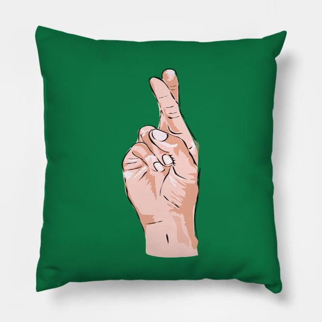 Cross your fingers! Pillow by Slownessi