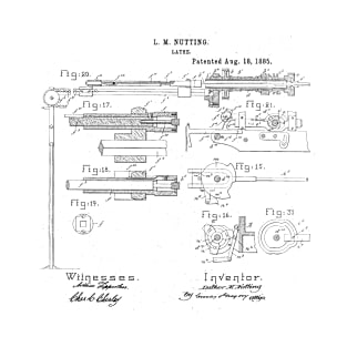 Lathe Woodworking Vintage Patent Hand Drawing T-Shirt