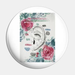 Ear Piercing Chart with Loose Watercolor Florals Pin