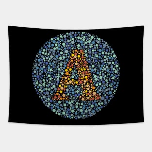 “A” Eye Test Letter Circle Tapestry