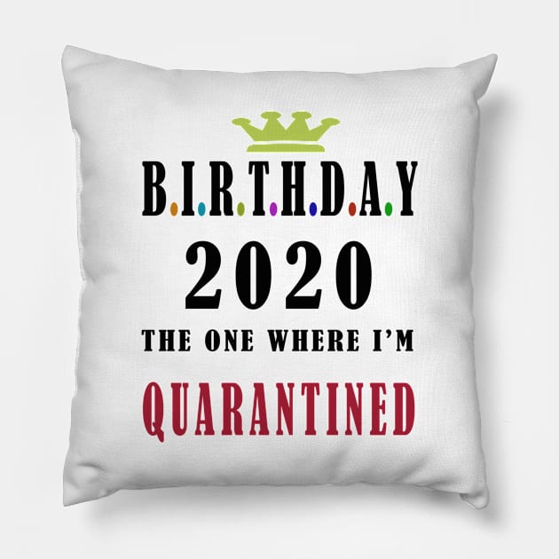 birthday 2020 quarantine Pillow by Elegance14