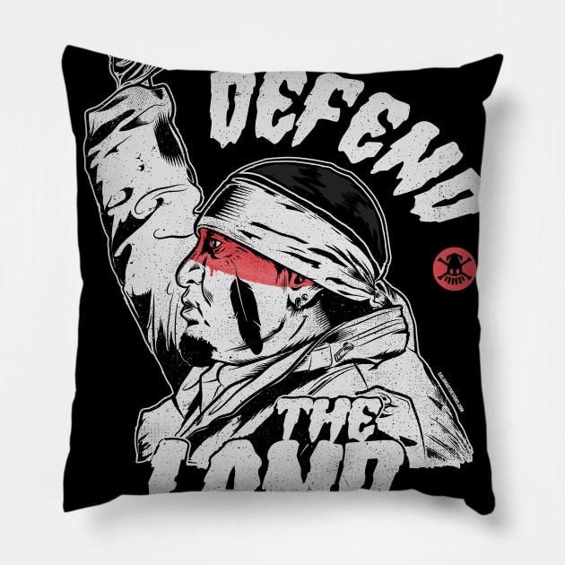 Defend the Land Pillow by Calamart Designs