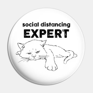 Funny Social Distancing Cat, Quarantine Cat, Antisocial Pin