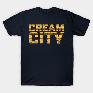  Vintage Milwaukee Wisconsin Cream City Blue Text T-Shirt :  Clothing, Shoes & Jewelry