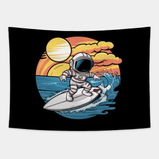 Astronaut surfing Tapestry