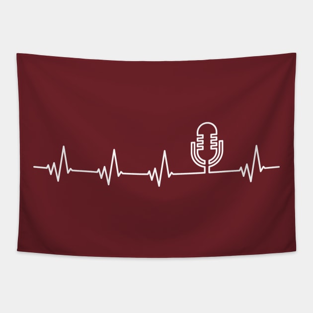 Heartbeat Pulse Microphone for podcasters or singers Tapestry by PodcasterApparel