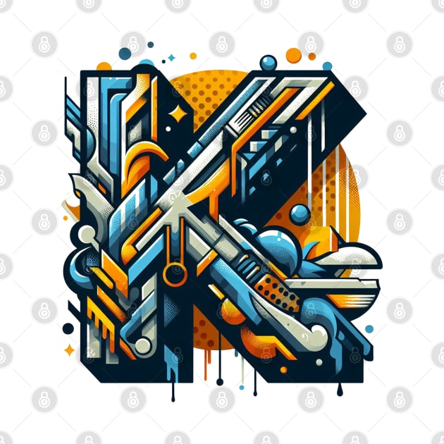 Letter K design graffity style by grappict