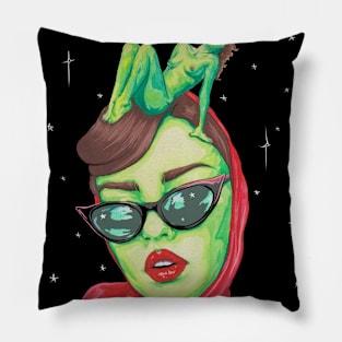 Retro Sci Fi Pin Up Pillow