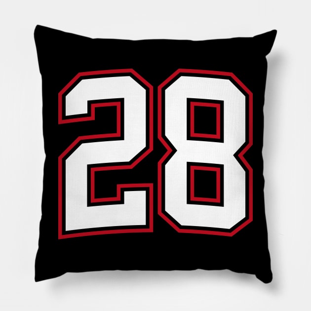 Number Twenty Eight 28 Pillow by cowyark rubbark