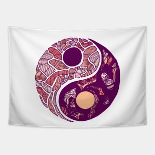 Peach Abstract Yin Yang Tapestry