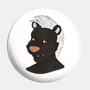 Anthro skunk face Pin